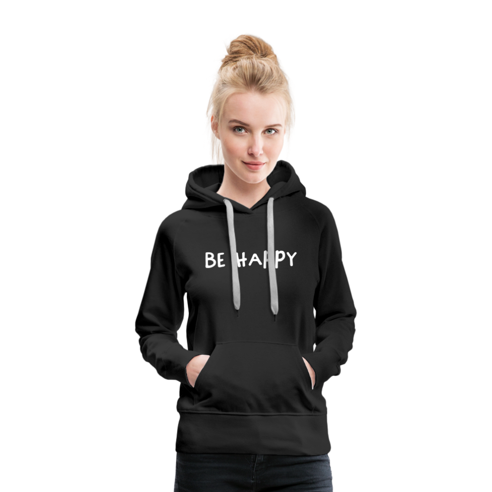 Be Happy - Frauen Hoodie - Schwarz