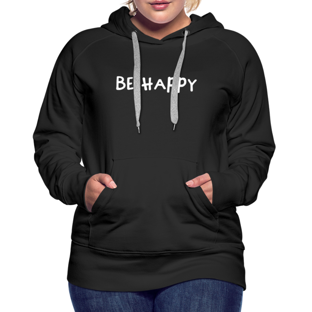 Be Happy - Frauen Hoodie - Schwarz