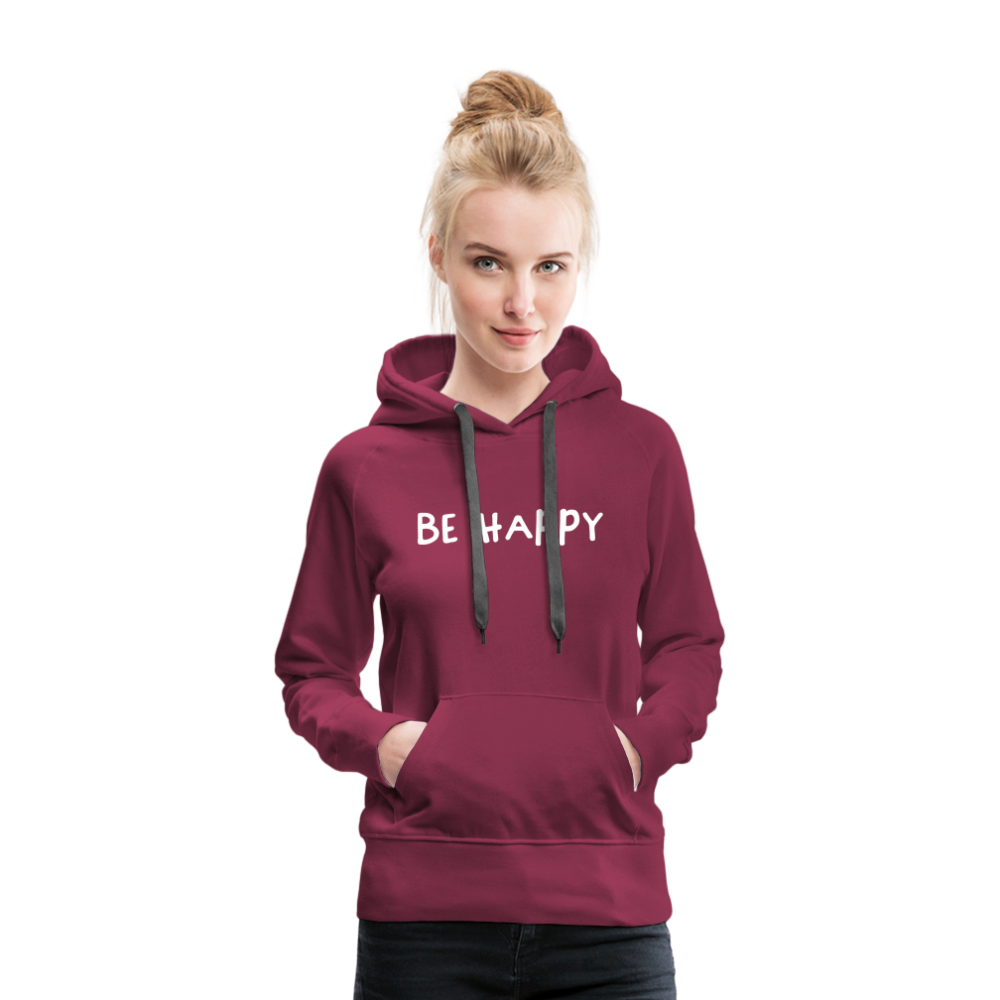 Be Happy - Frauen Hoodie - Bordeaux