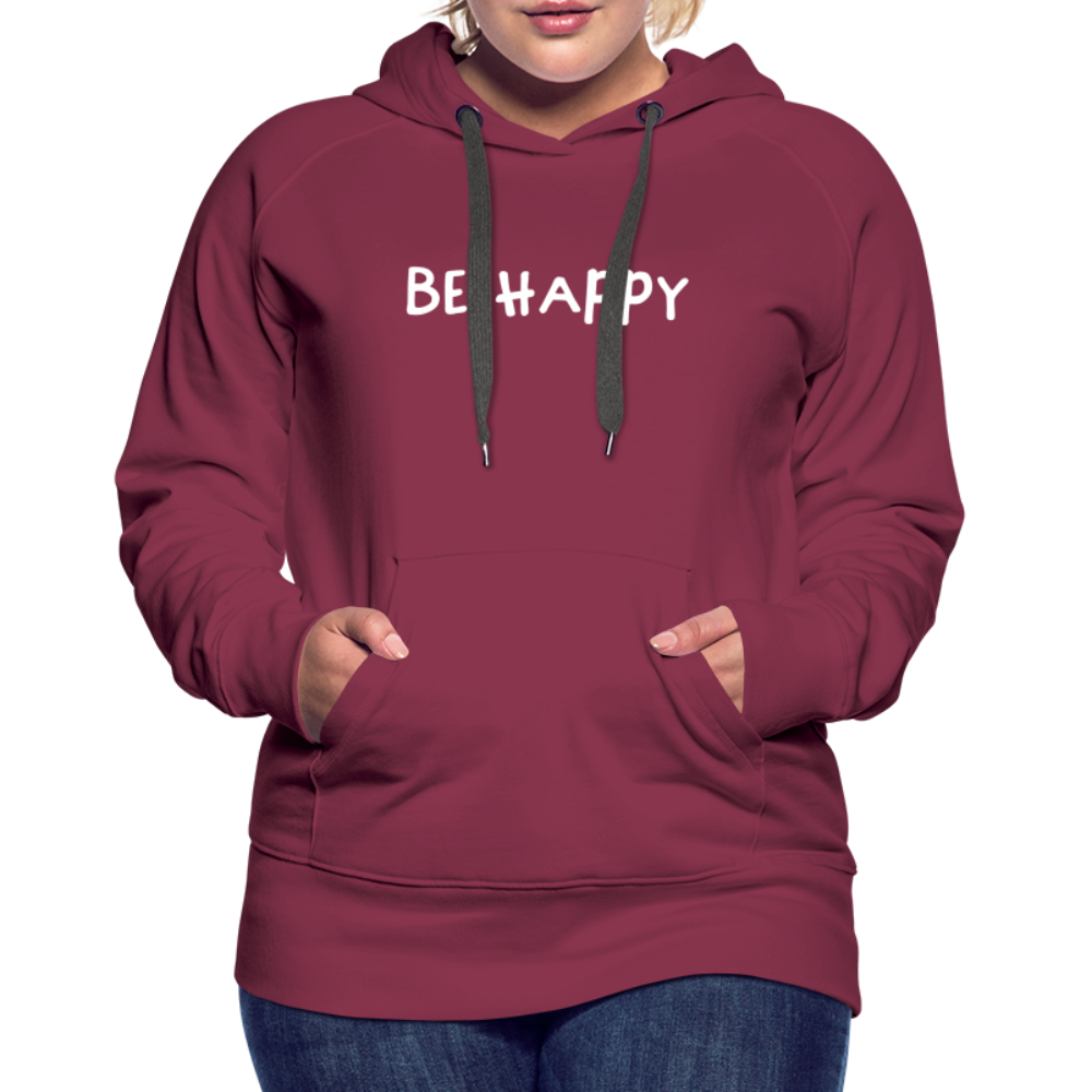 Be Happy - Frauen Hoodie - Bordeaux