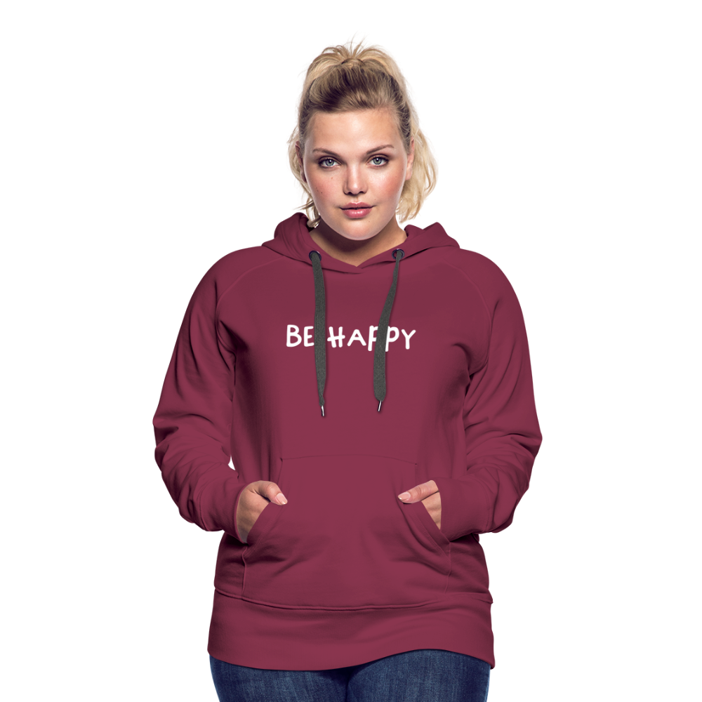 Be Happy - Frauen Hoodie - Bordeaux