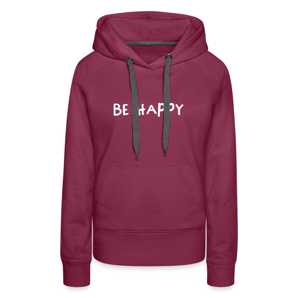 Be Happy - Frauen Hoodie - Bordeaux