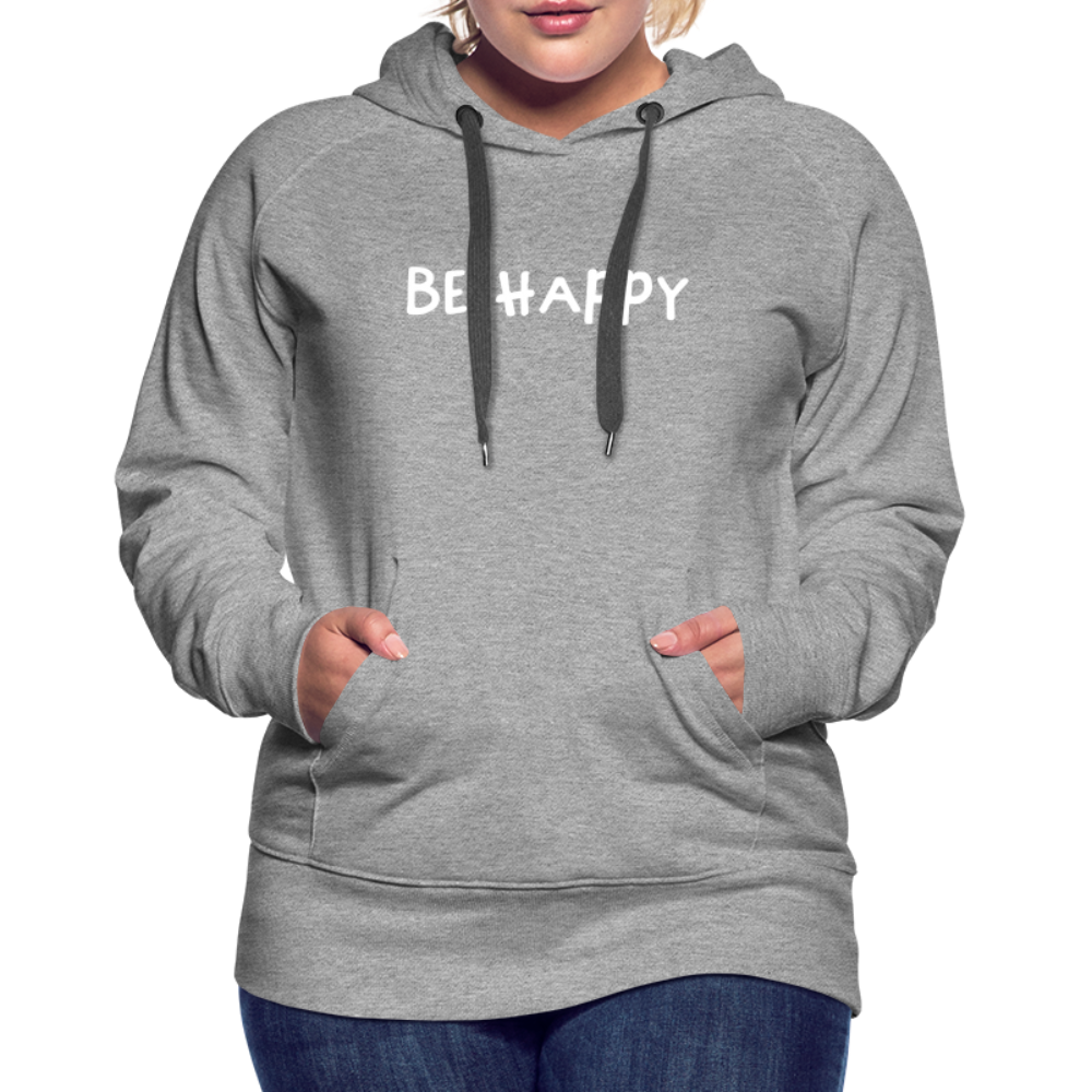 Be Happy - Frauen Hoodie - Grau meliert