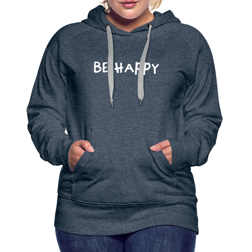 Be Happy - Frauen Hoodie - Jeansblau