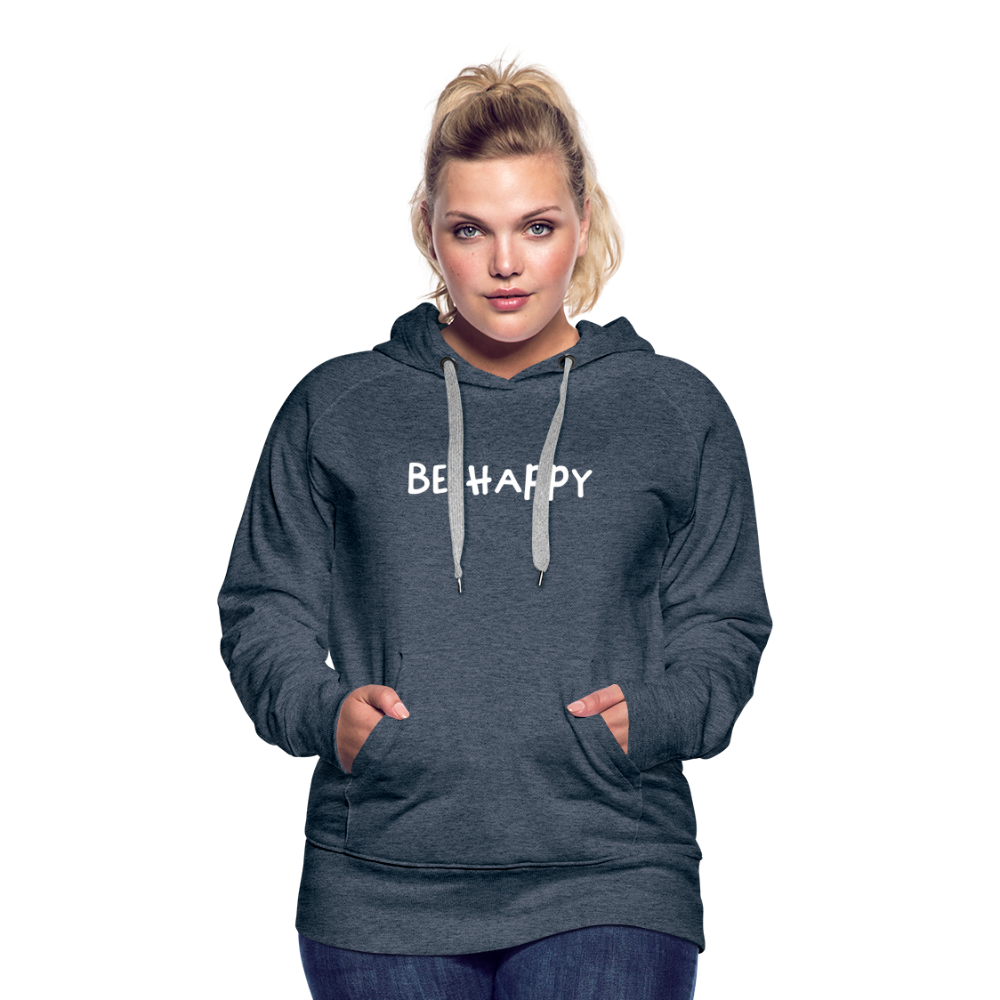 Be Happy - Frauen Hoodie - Jeansblau