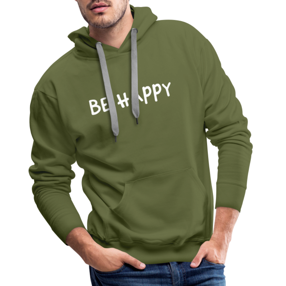 Be Happy - Männer Hoodie - Olivgrün