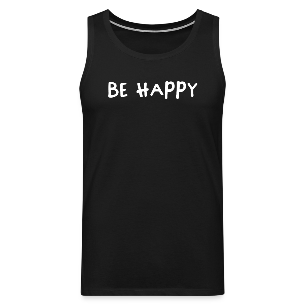 Be Happy - Männer Tank Top - Schwarz
