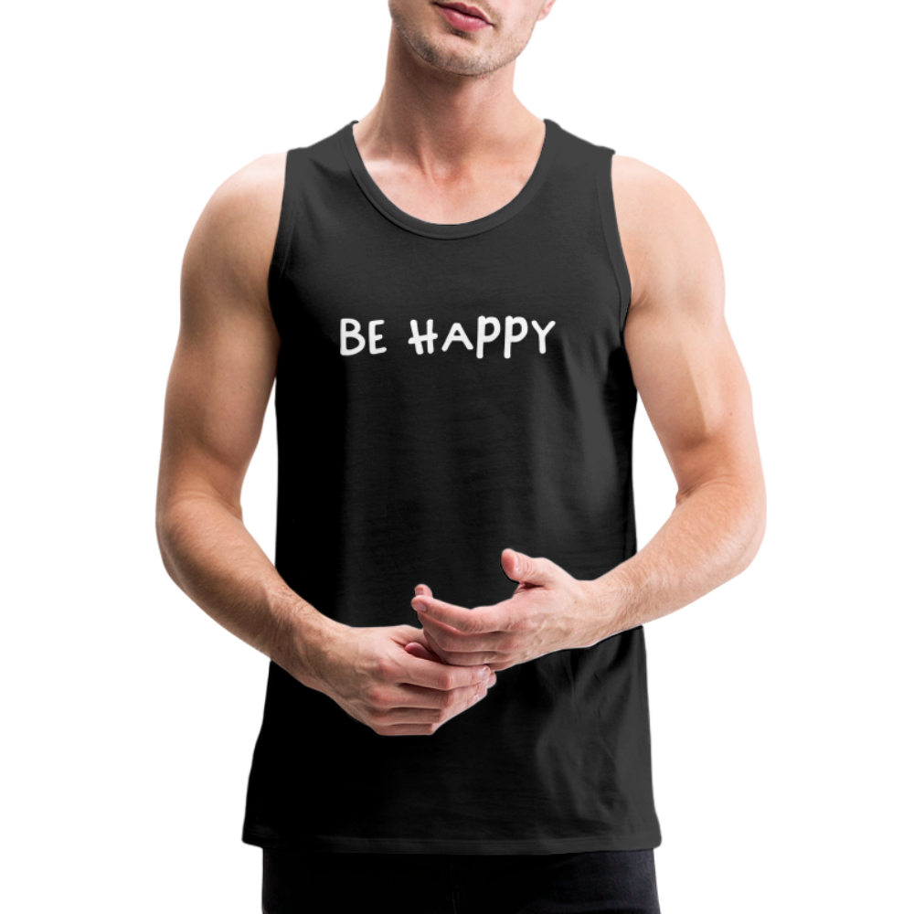 Be Happy - Männer Tank Top - Schwarz