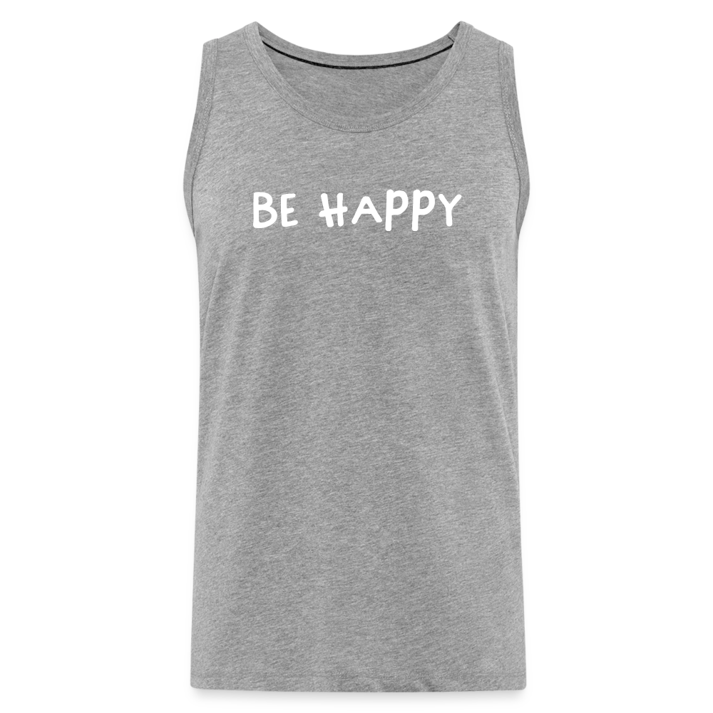 Be Happy - Männer Tank Top - Grau meliert