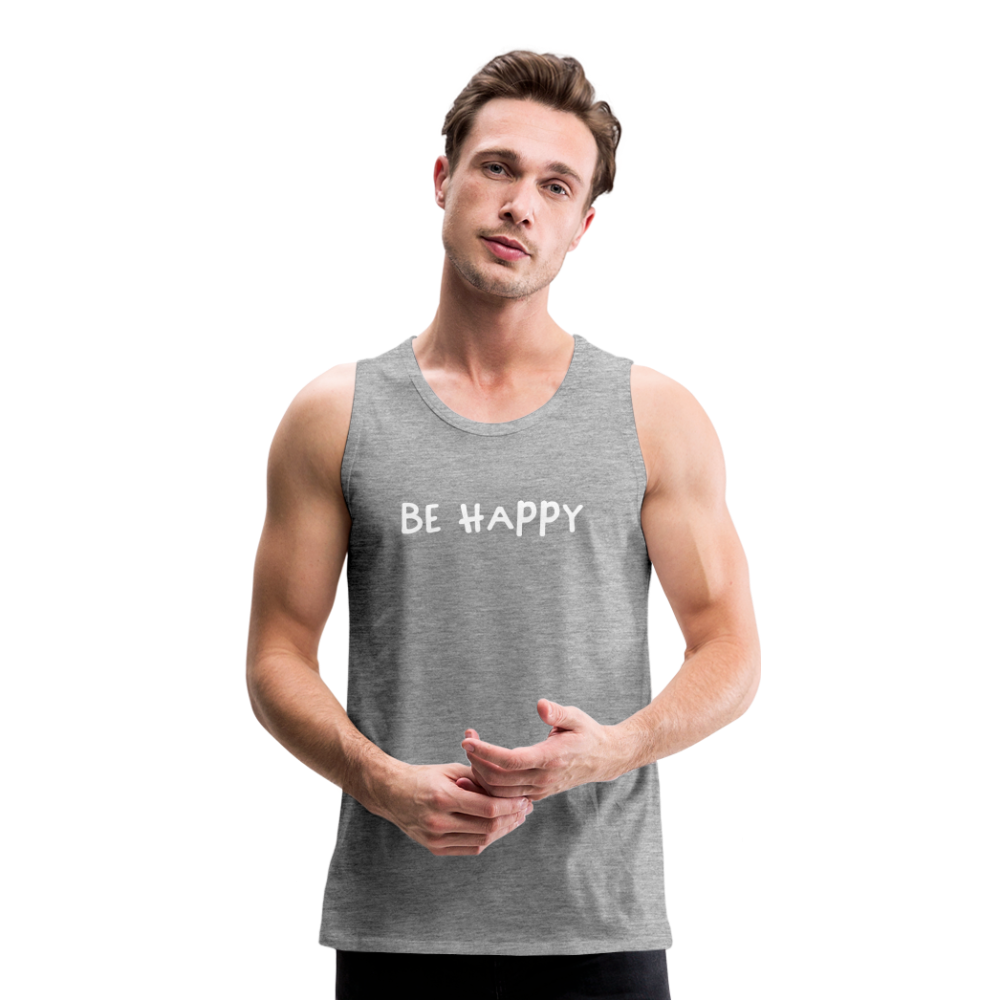 Be Happy - Männer Tank Top - Grau meliert