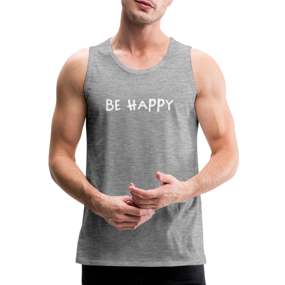 Be Happy - Männer Tank Top - Grau meliert