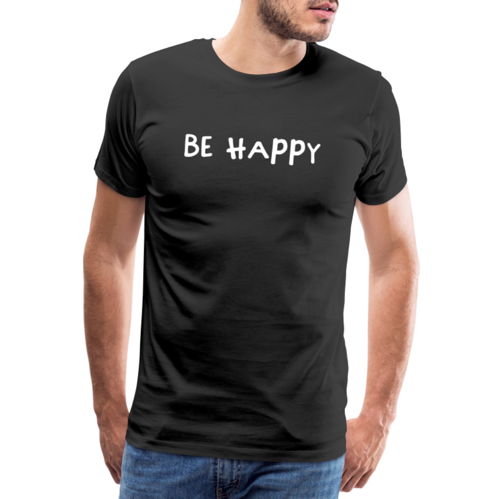 Be Happy - Männer T-Shirt - Schwarz