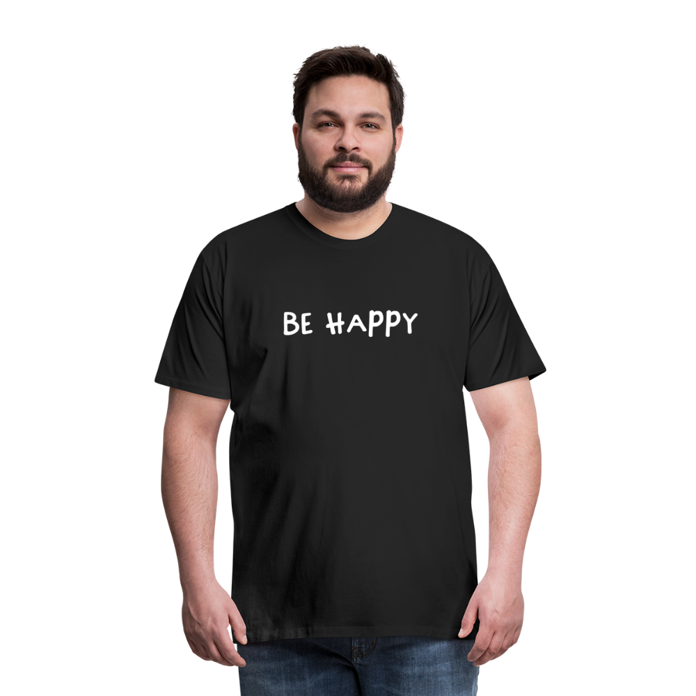 Be Happy - Männer T-Shirt - Schwarz
