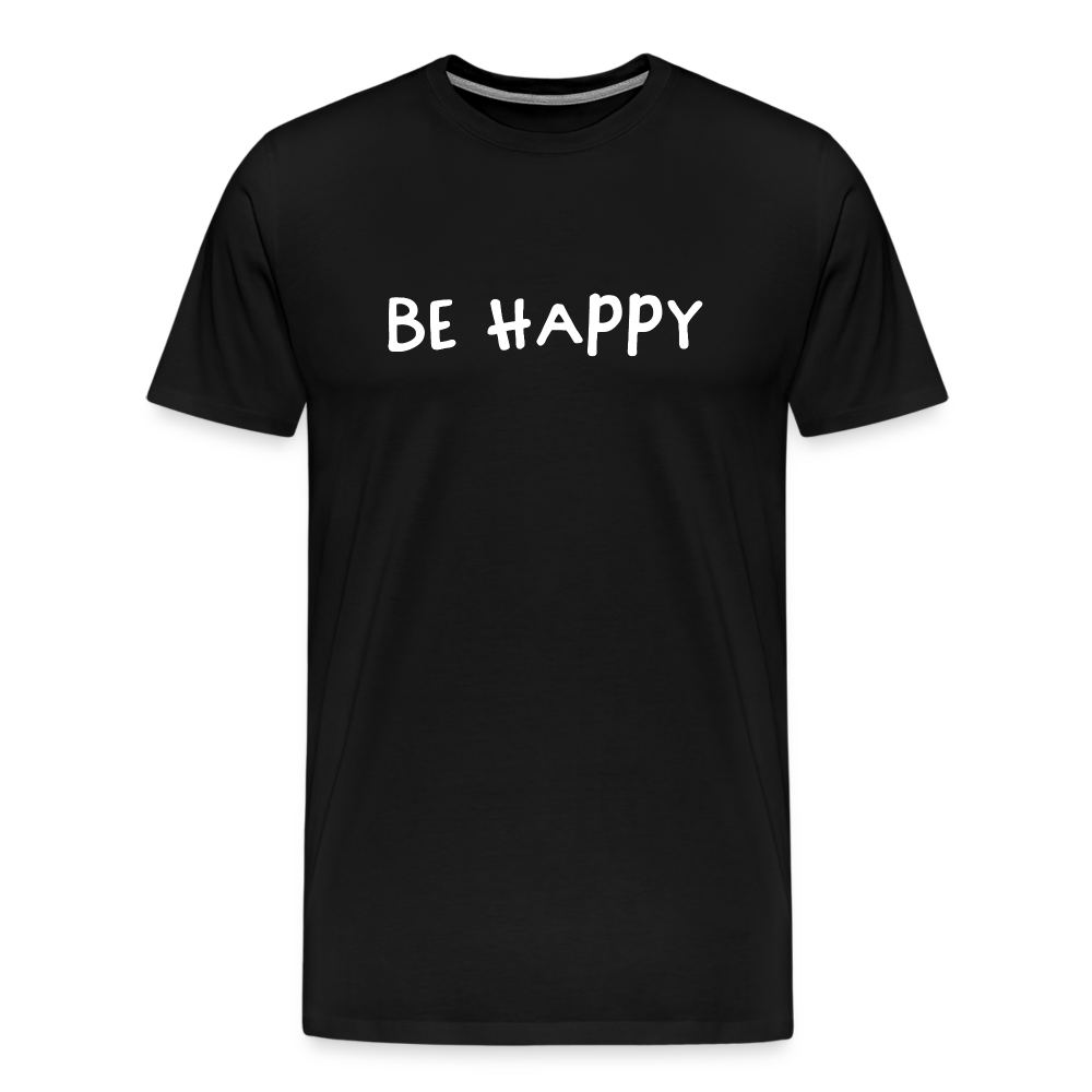 Be Happy - Männer T-Shirt - Schwarz