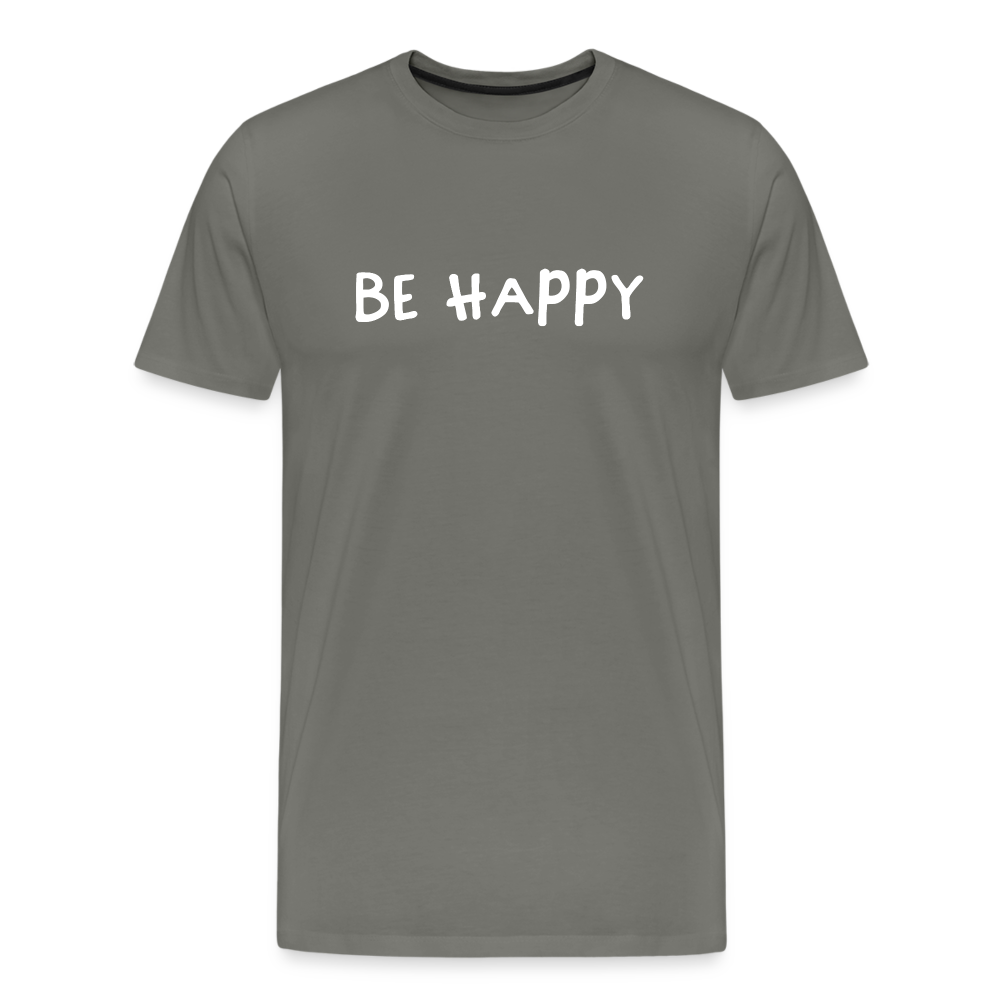 Be Happy - Männer T-Shirt - Asphalt