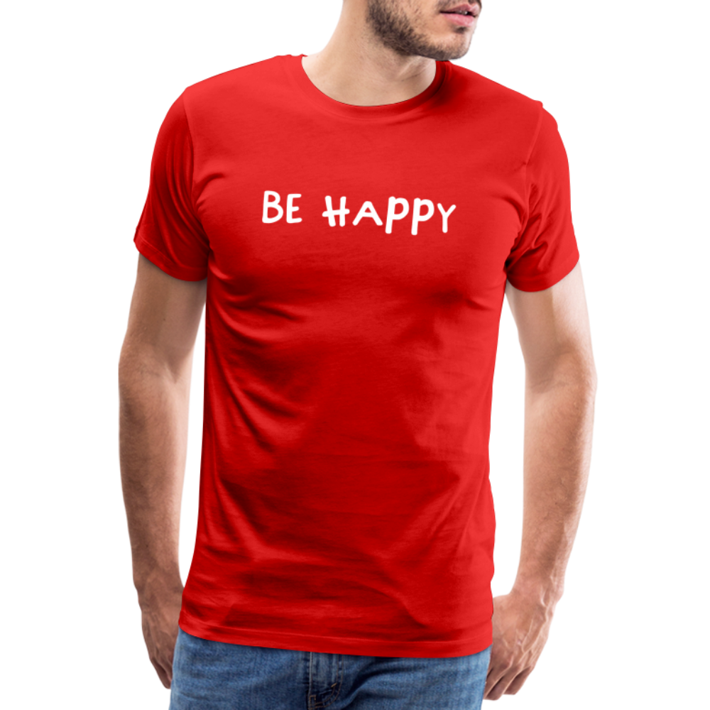 Be Happy - Männer T-Shirt - Rot