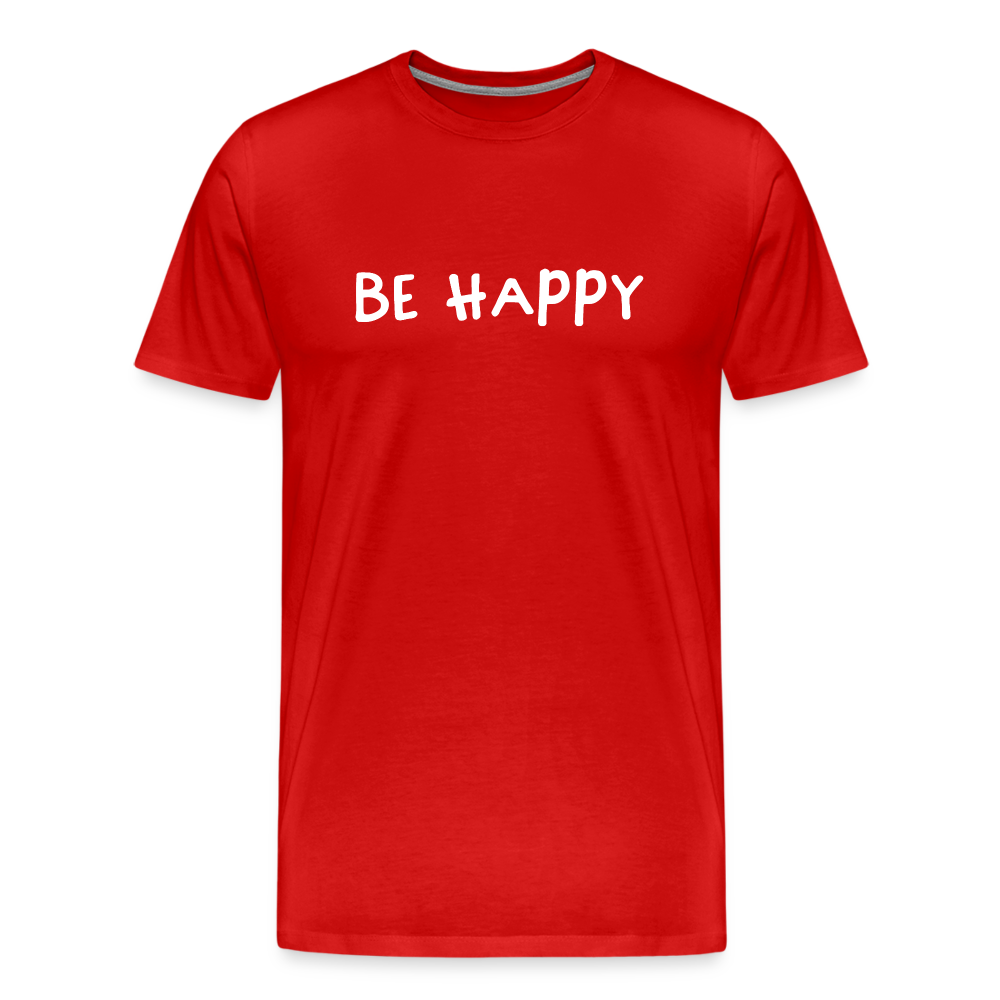 Be Happy - Männer T-Shirt - Rot