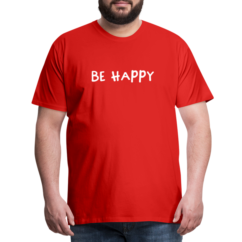 Be Happy - Männer T-Shirt - Rot