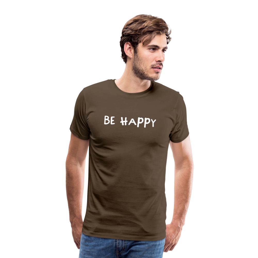 Be Happy - Männer T-Shirt - Edelbraun