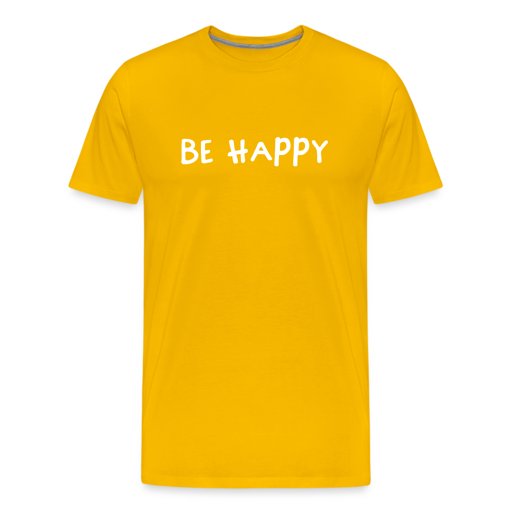 Be Happy - Männer T-Shirt - Sonnengelb