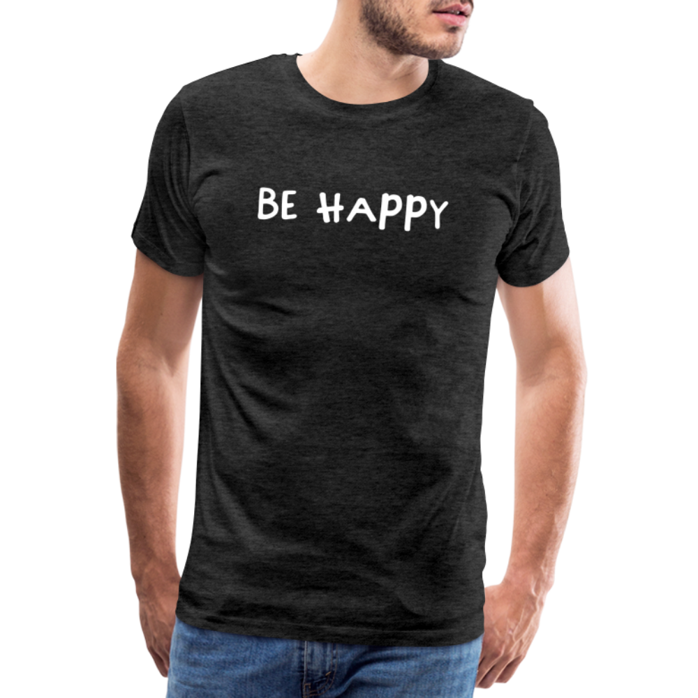 Be Happy - Männer T-Shirt - Anthrazit