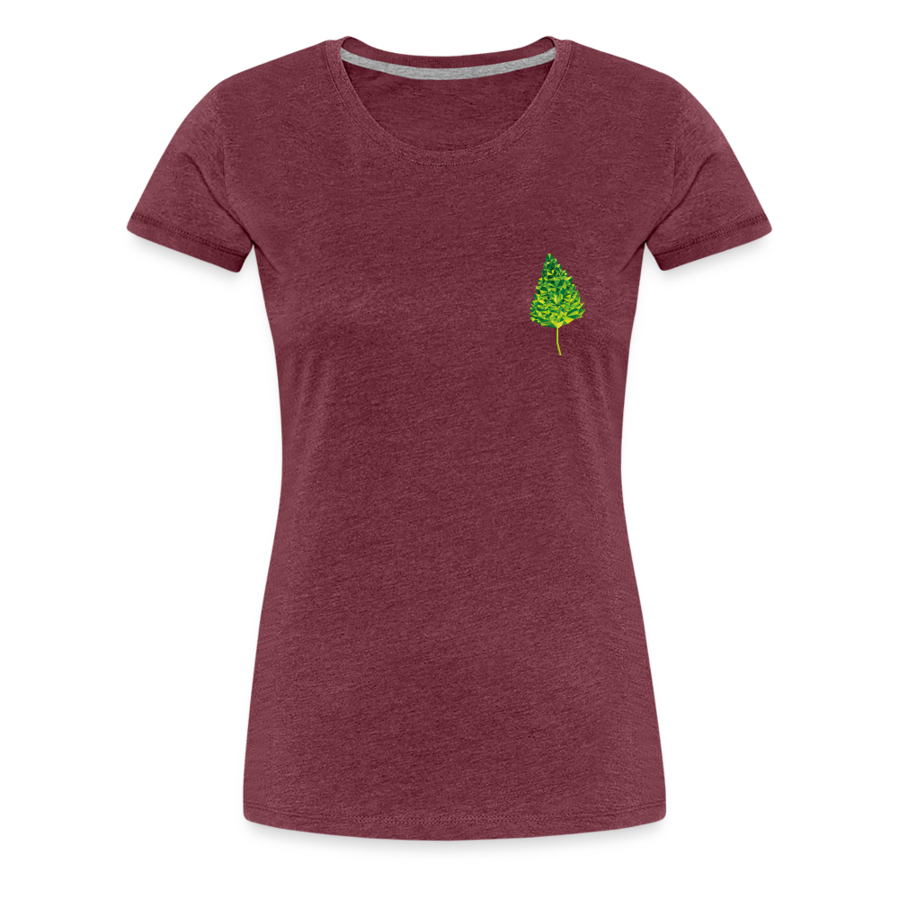 Das Blatt - Frauen T-Shirt - Bordeauxrot meliert