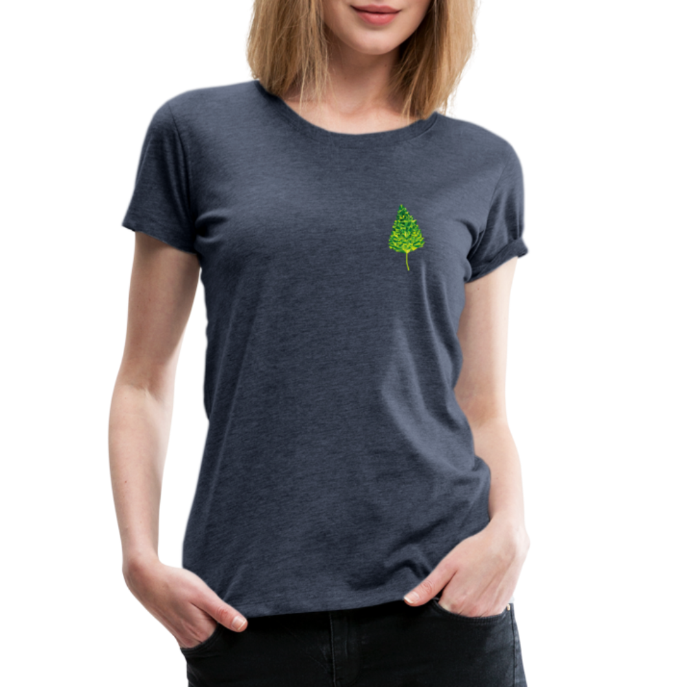 Das Blatt - Frauen T-Shirt - Blau meliert