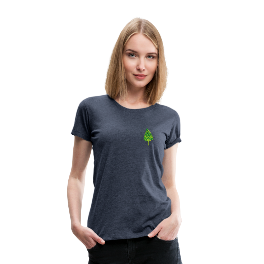 Das Blatt - Frauen T-Shirt - Blau meliert