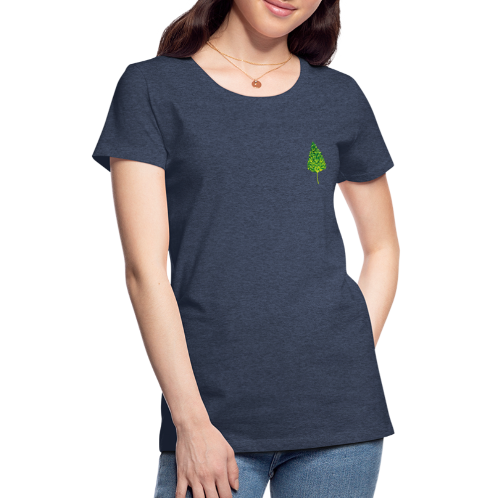 Das Blatt - Frauen T-Shirt - Blau meliert