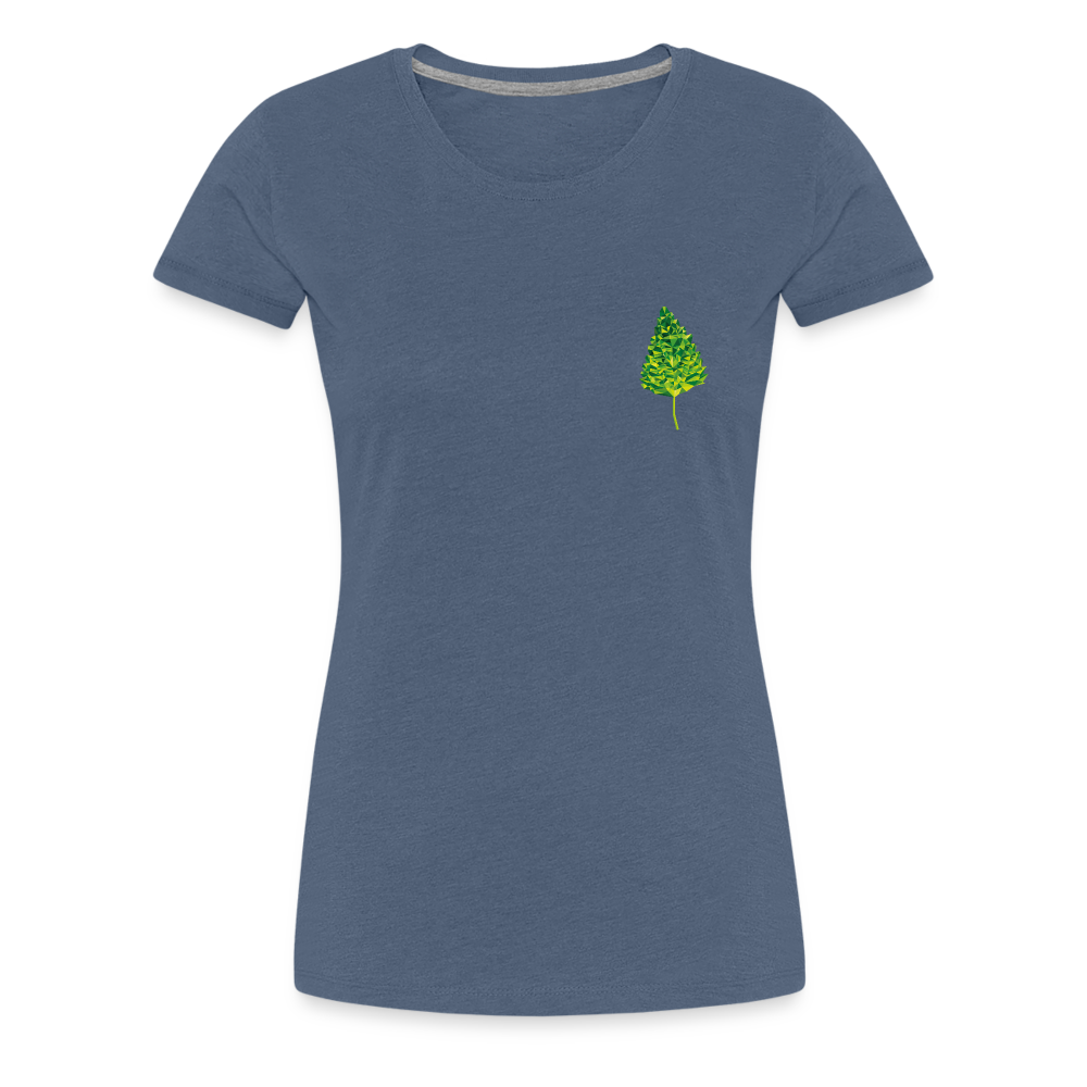 Das Blatt - Frauen T-Shirt - Blau meliert
