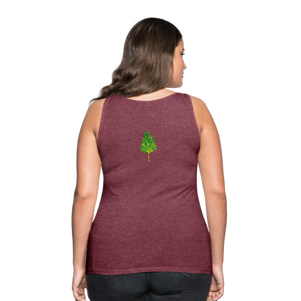 Das Blatt - Frauen Tank Top - Bordeauxrot meliert