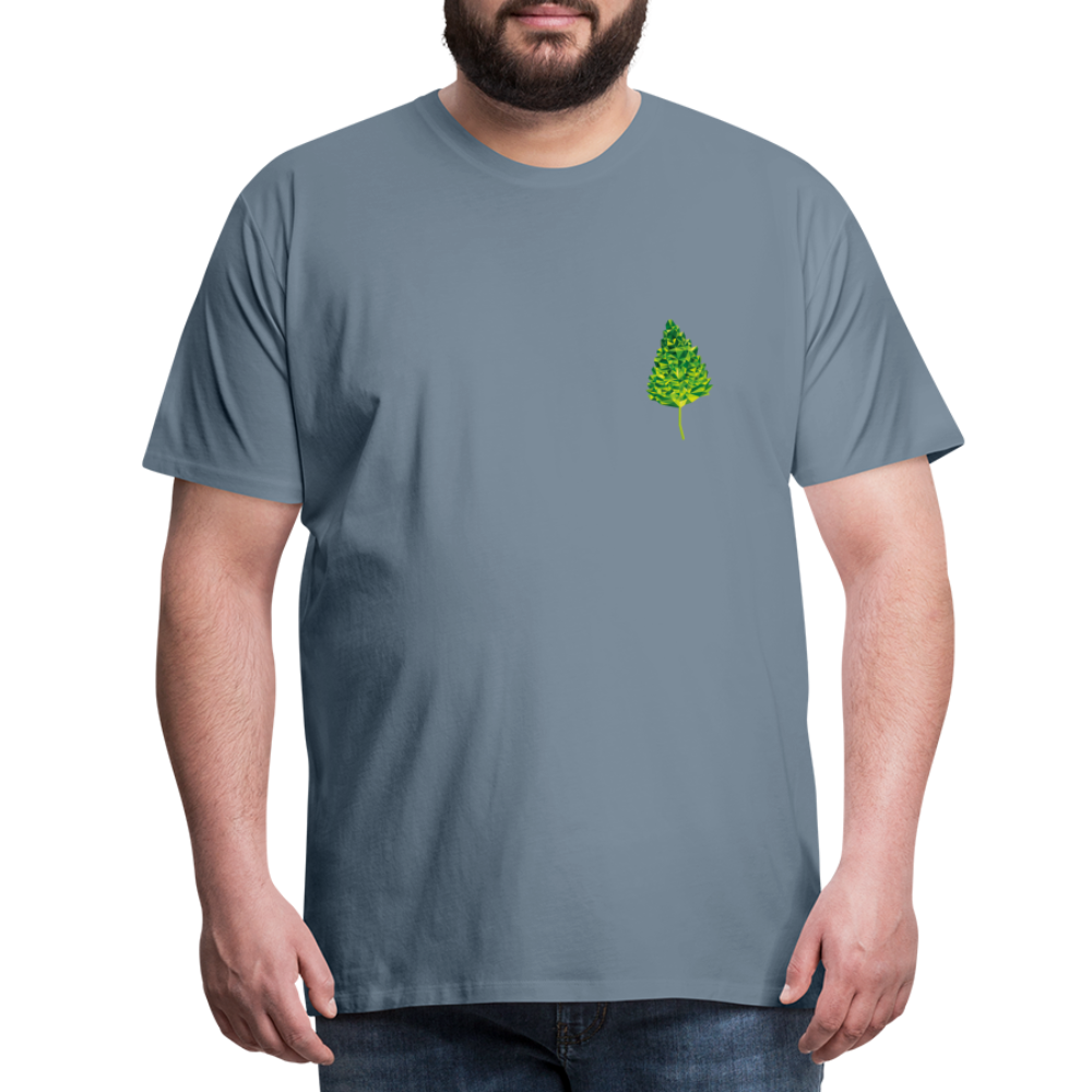Das Blatt - Männer T-Shirt - Blaugrau