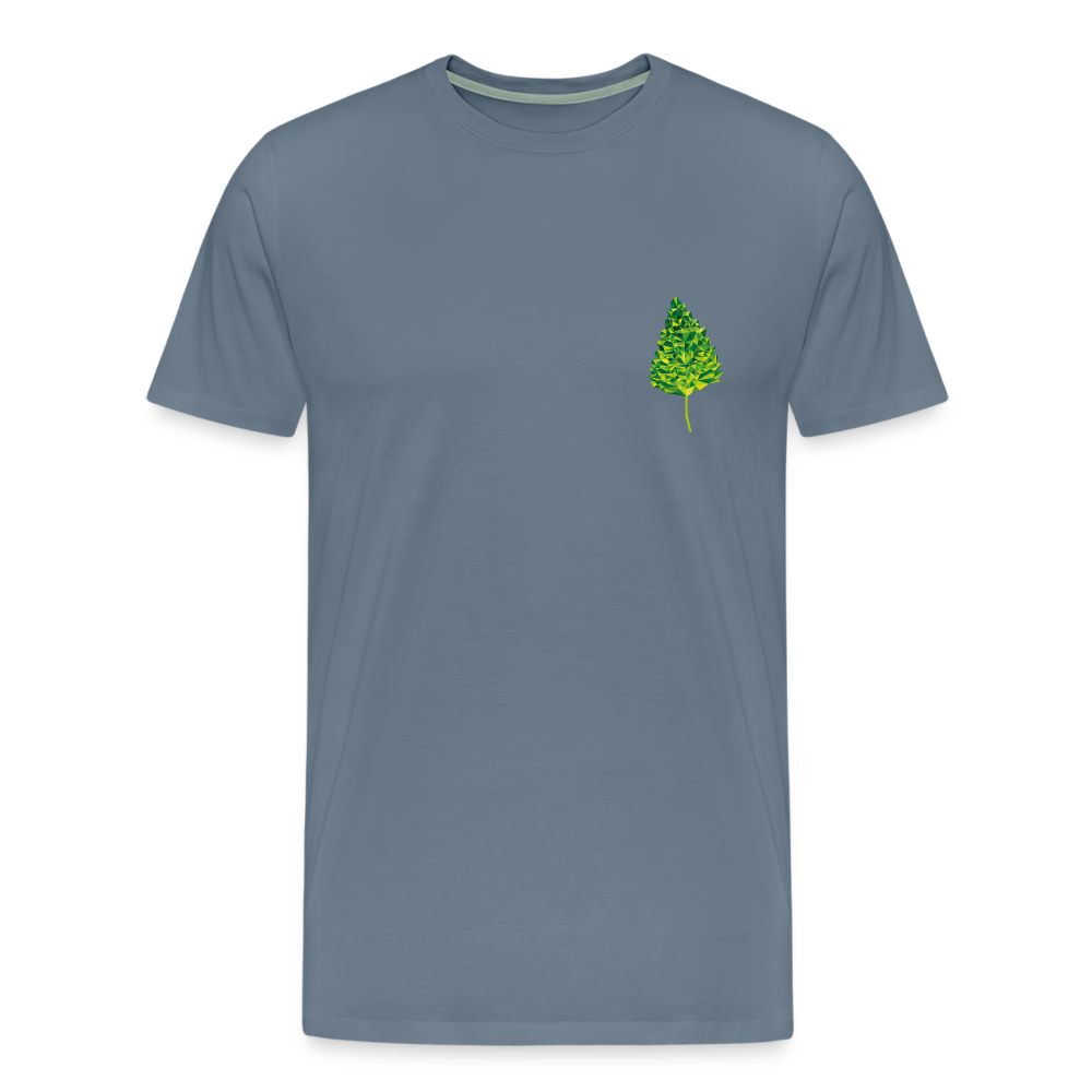 Das Blatt - Männer T-Shirt - Blaugrau