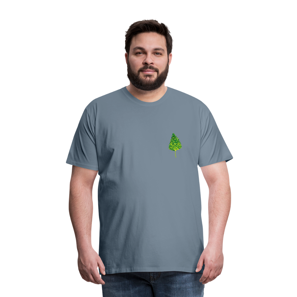Das Blatt - Männer T-Shirt - Blaugrau