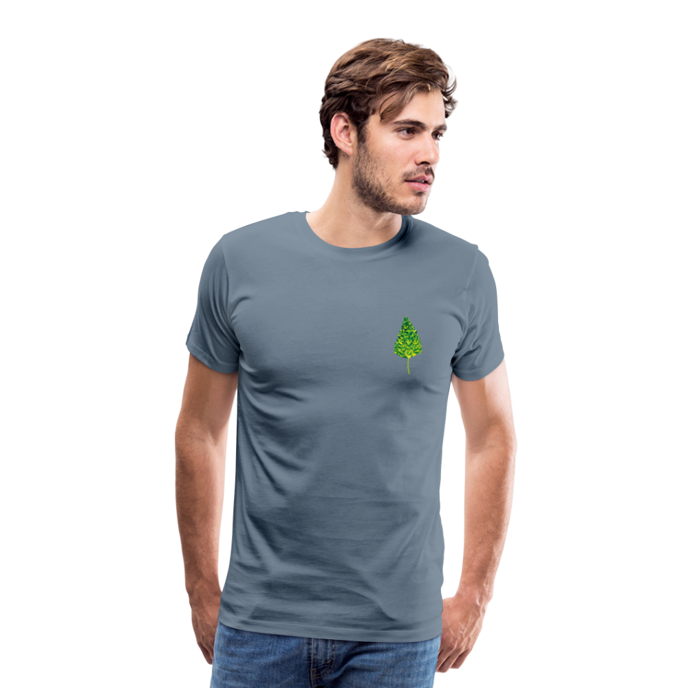 Das Blatt - Männer T-Shirt - Blaugrau
