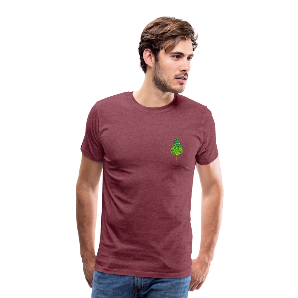 Das Blatt - Männer T-Shirt - Bordeauxrot meliert