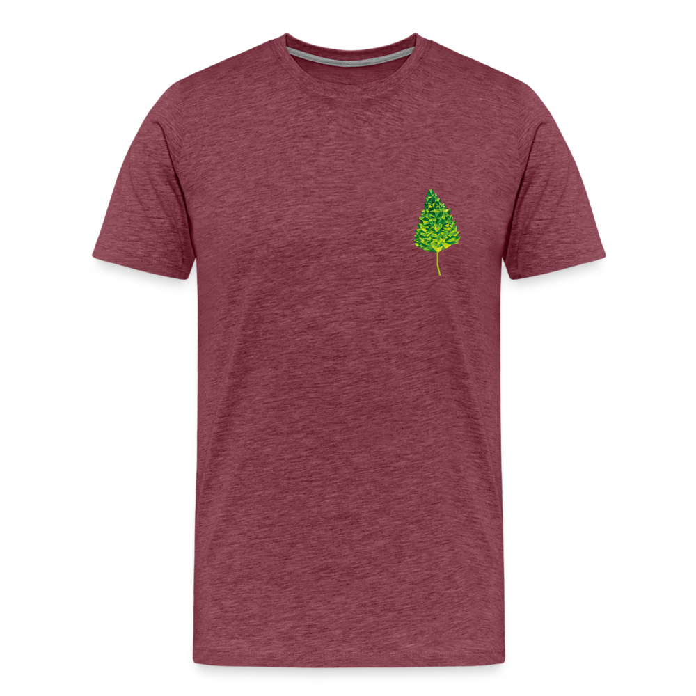 Das Blatt - Männer T-Shirt - Bordeauxrot meliert