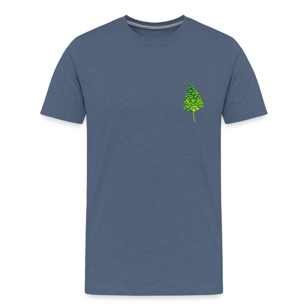 Das Blatt - Männer T-Shirt - Blau meliert