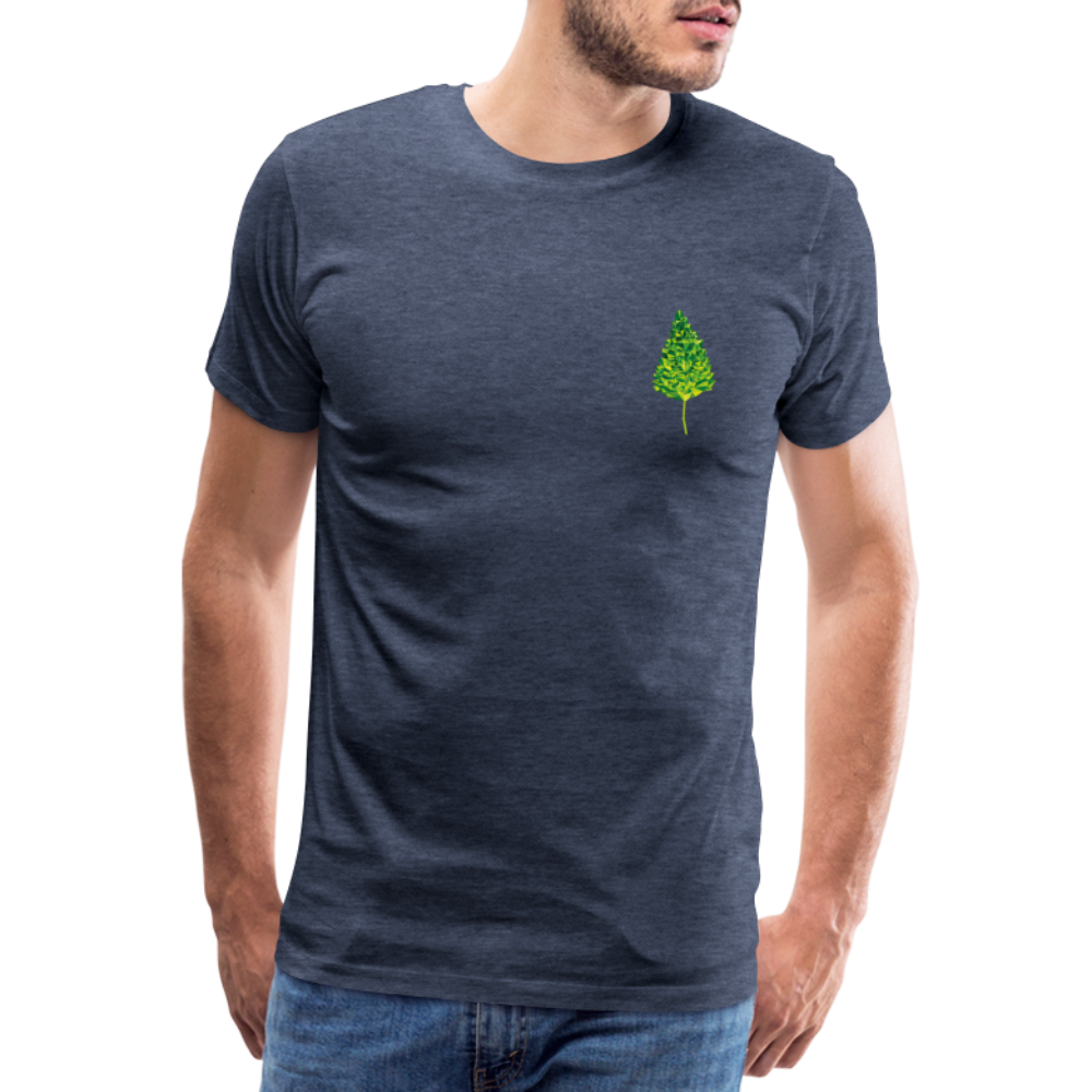 Das Blatt - Männer T-Shirt - Blau meliert