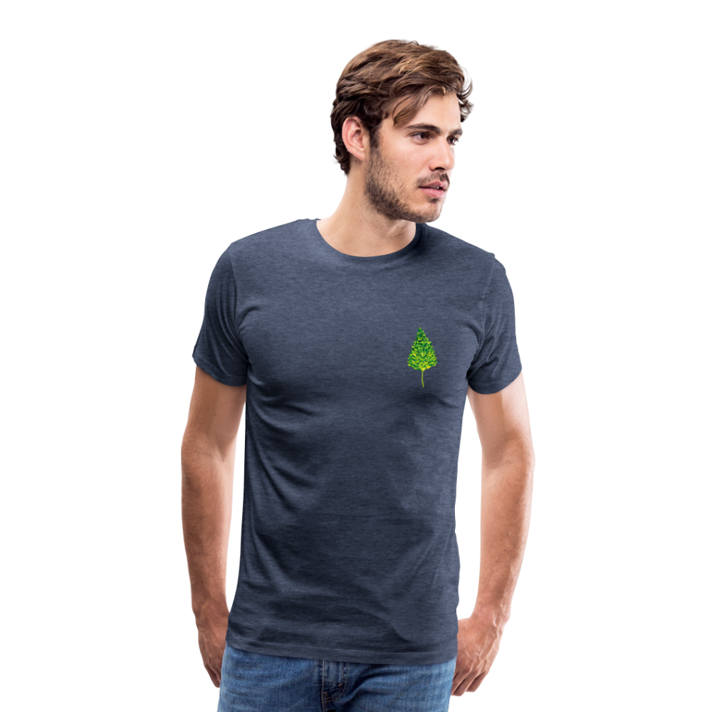 Das Blatt - Männer T-Shirt - Blau meliert