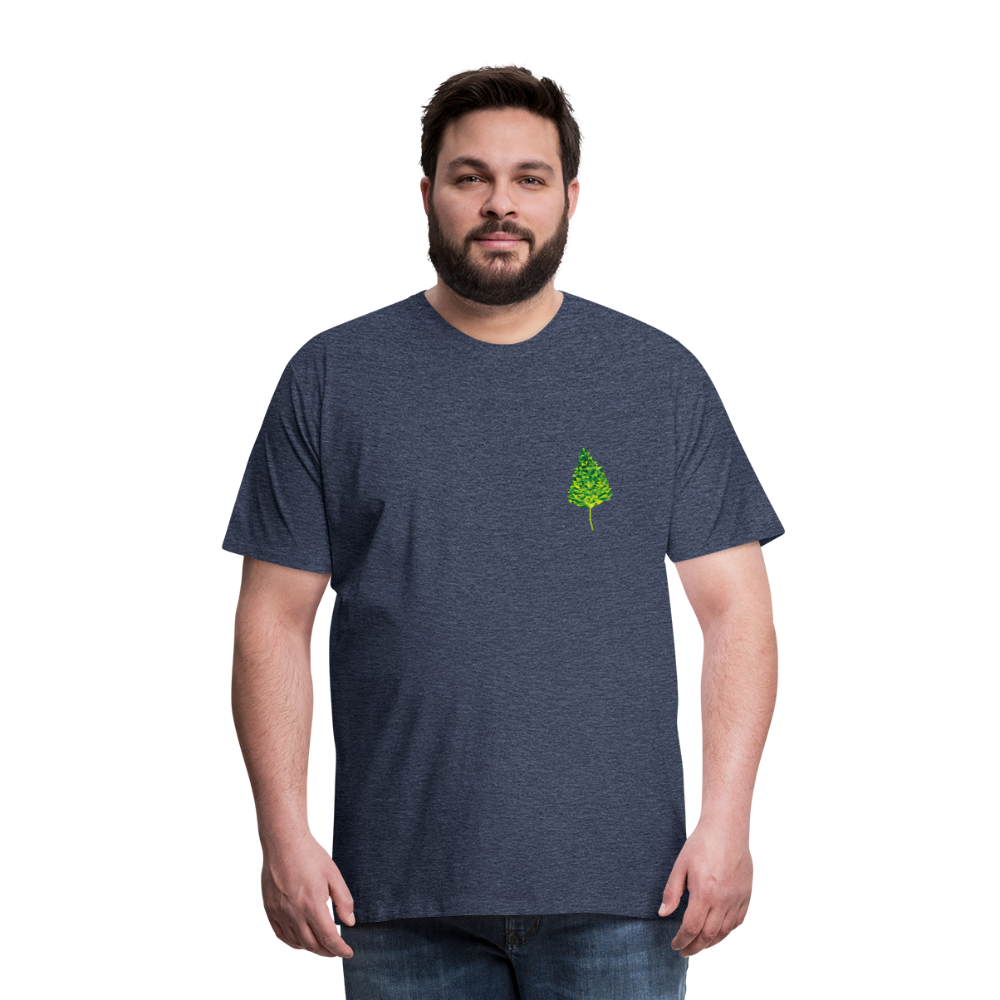 Das Blatt - Männer T-Shirt - Blau meliert