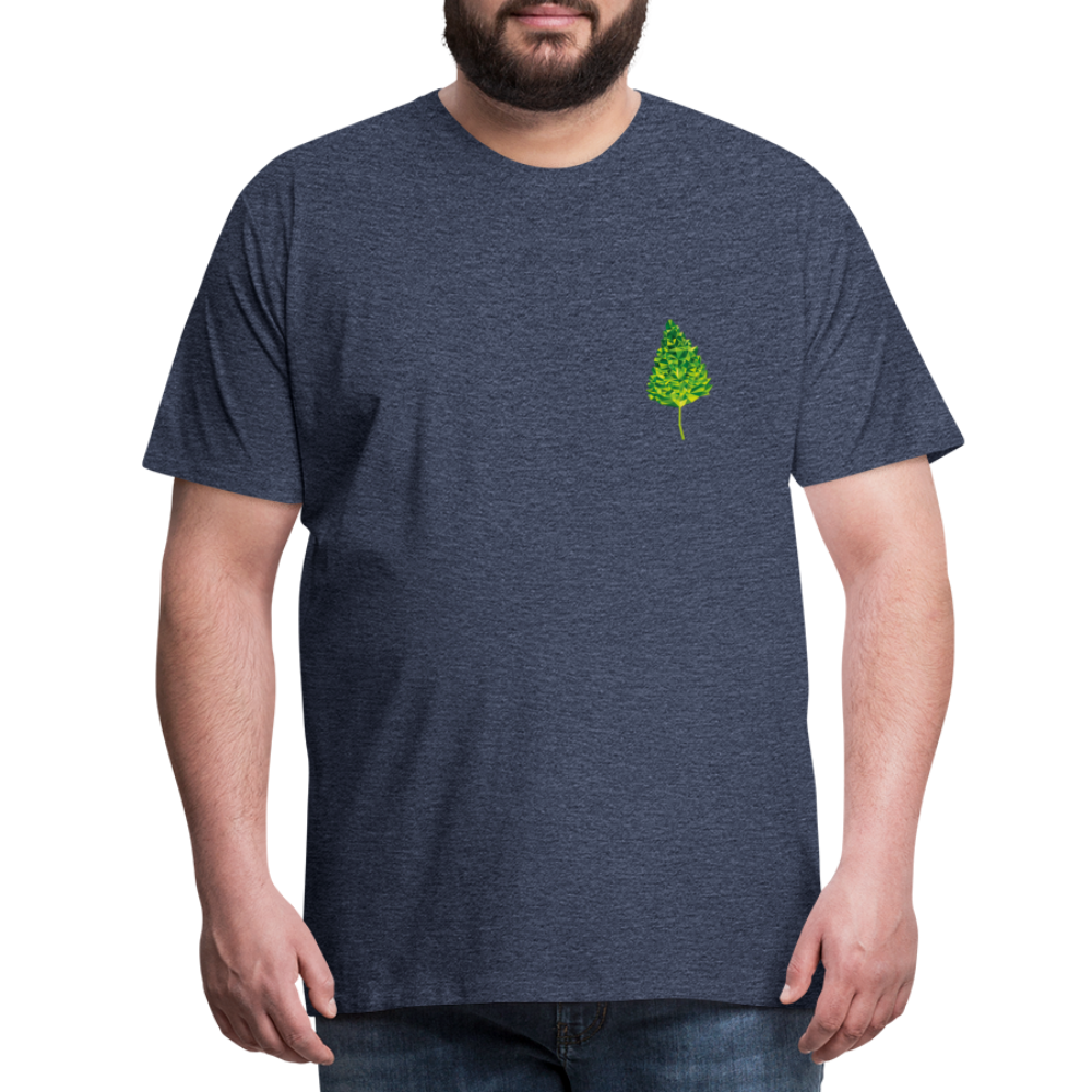 Das Blatt - Männer T-Shirt - Blau meliert