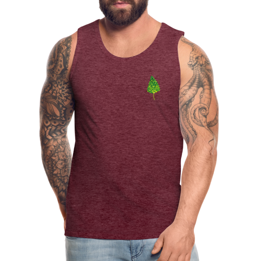 Das Blatt - Männer Tank Top - Bordeauxrot meliert