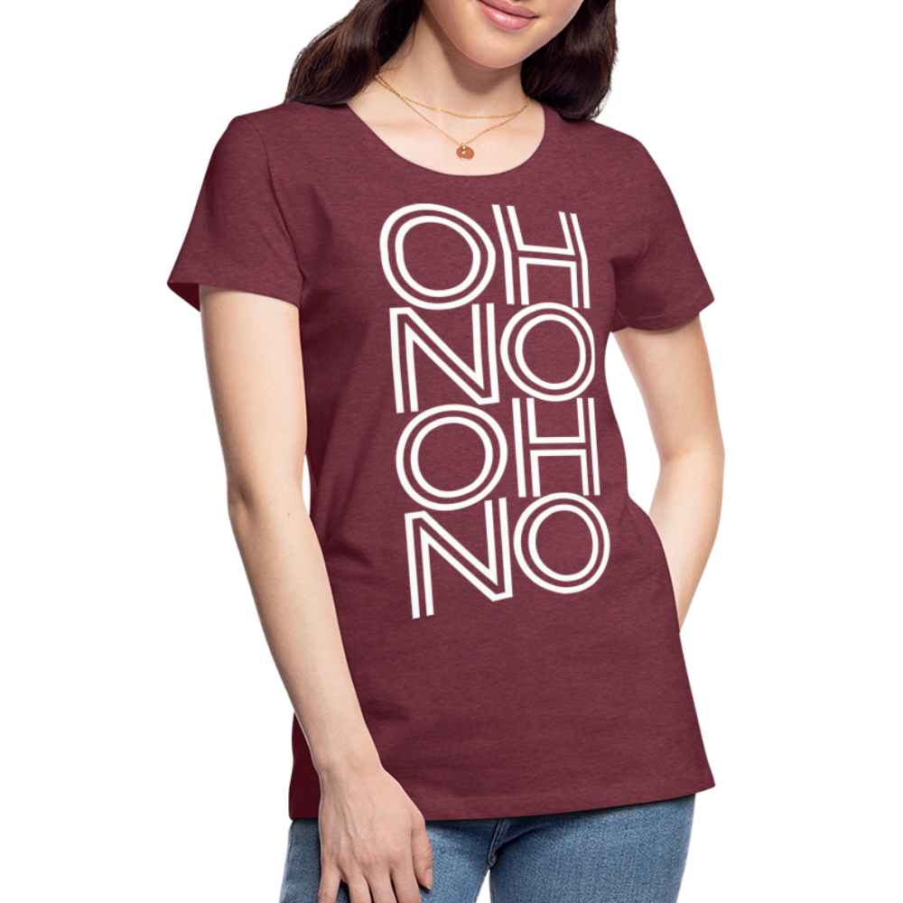 OH NO - Frauen T-Shirt - Bordeauxrot meliert