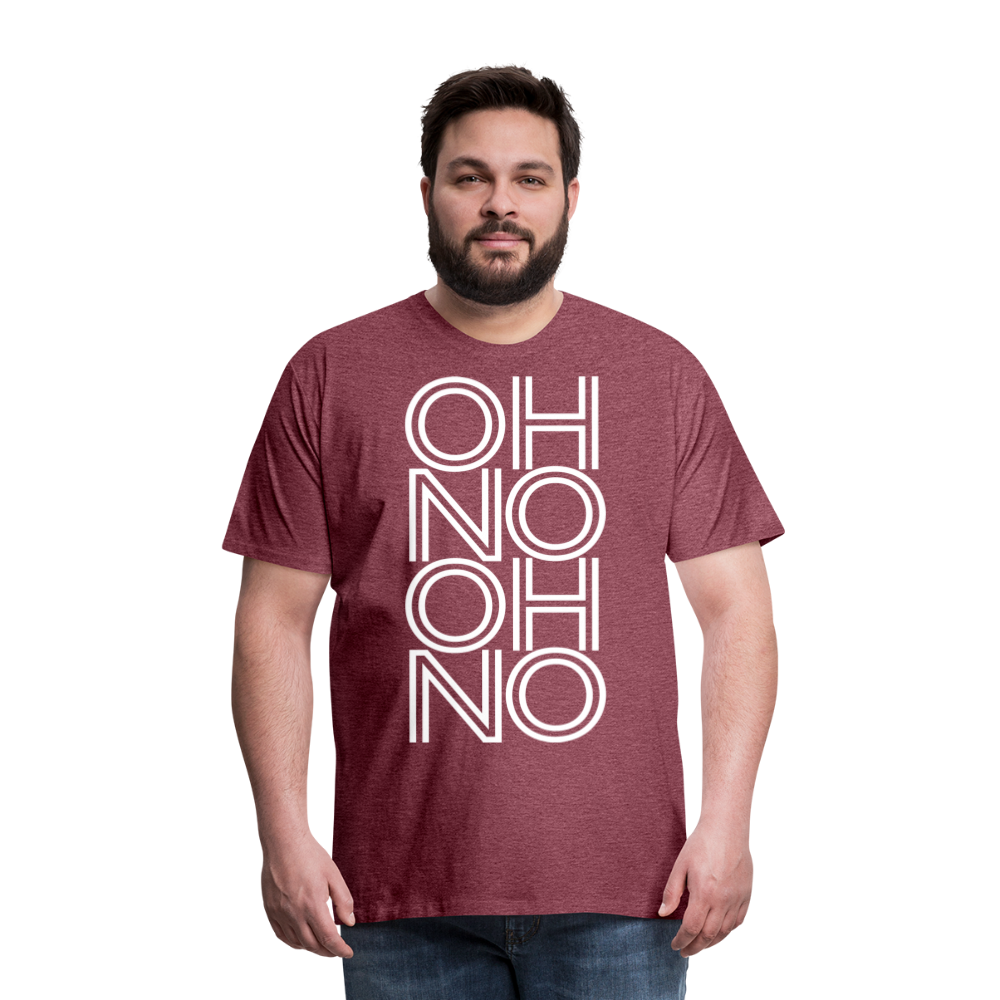 OH NO - Männer T-Shirt - Bordeauxrot meliert