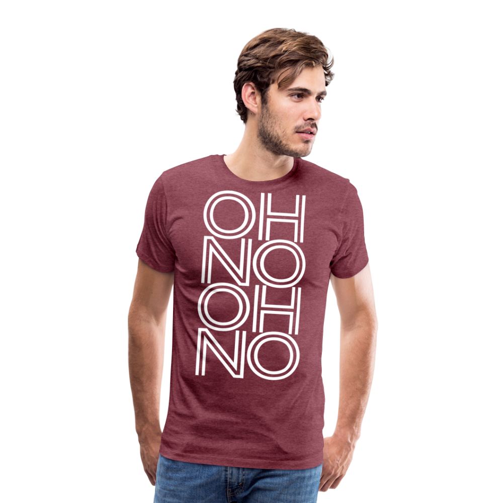 OH NO - Männer T-Shirt - Bordeauxrot meliert
