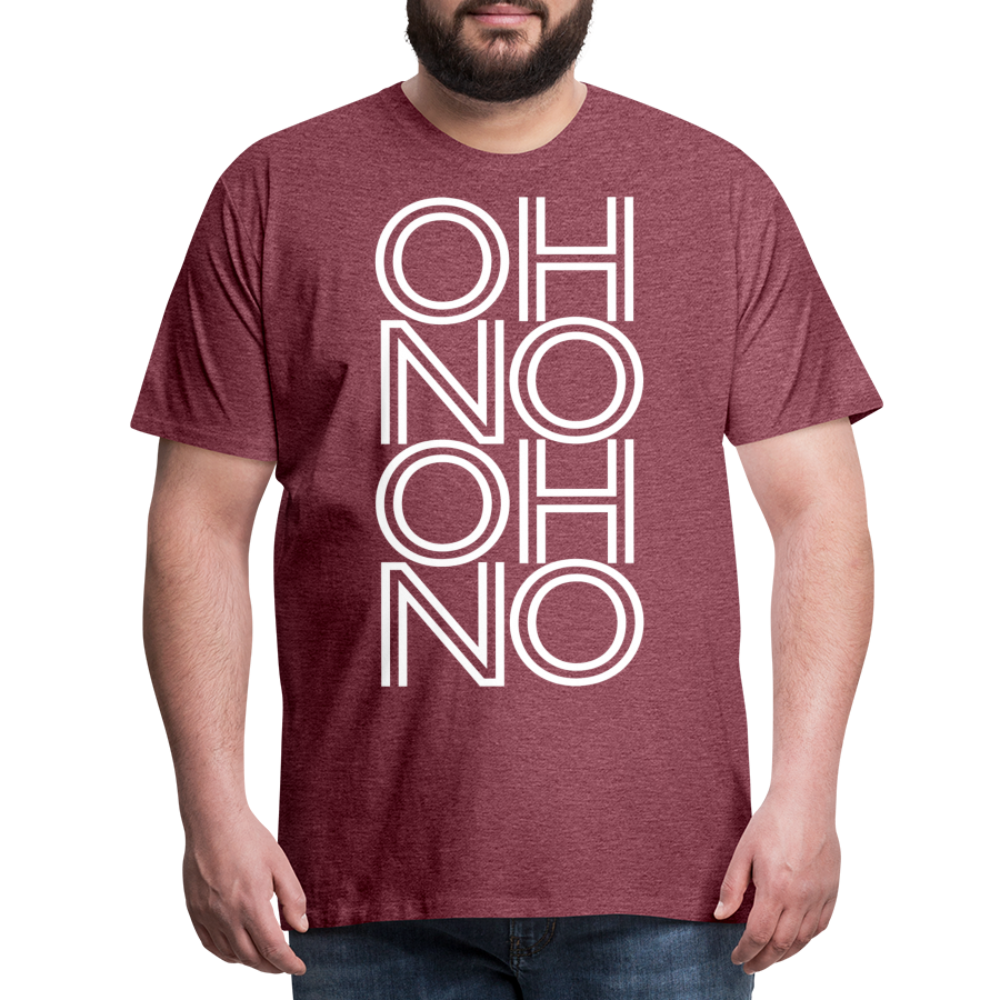OH NO - Männer T-Shirt - Bordeauxrot meliert