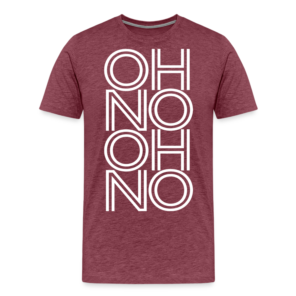 OH NO - Männer T-Shirt - Bordeauxrot meliert
