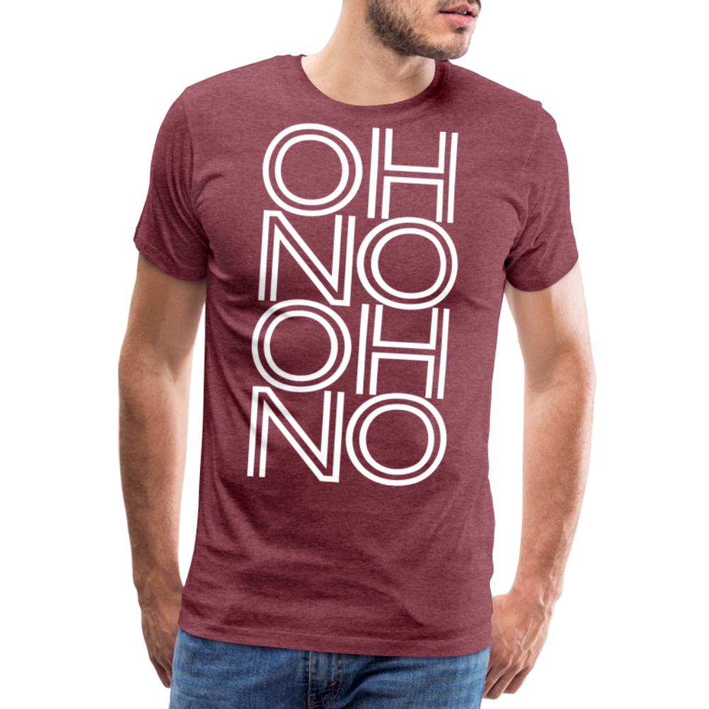 OH NO - Männer T-Shirt - Bordeauxrot meliert