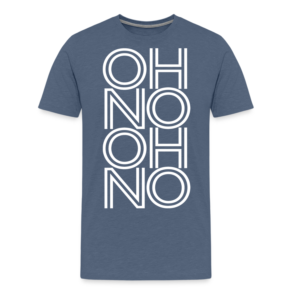 OH NO - Männer T-Shirt - Blau meliert